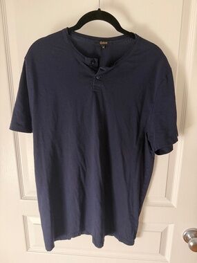 Quince Men’s Pima Cotton Short Sleeve Henley Shirt Navy Size Medium